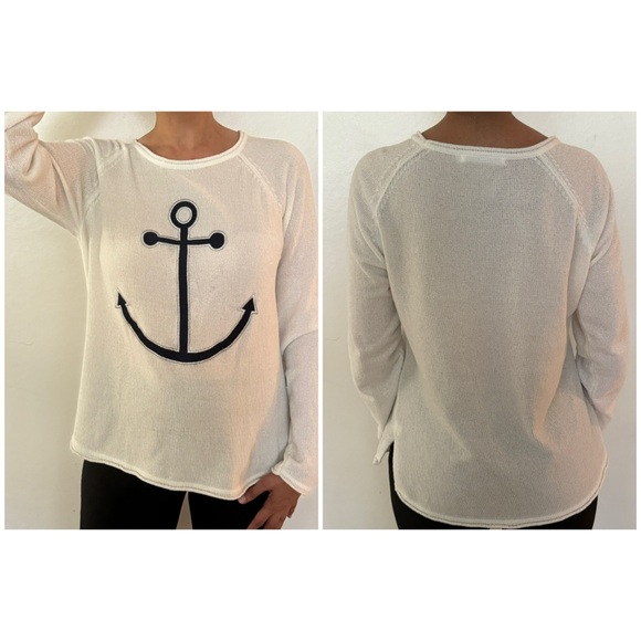 Lulu B White Anchor Chenille Sweater - Picture 10 of 12
